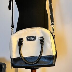 Kate Spade Wellesley Alessa Satchel Black & Cream Crossbody Handbag